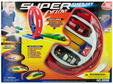 Super Cyclone Flyer Car Racing Set Case Pack 6