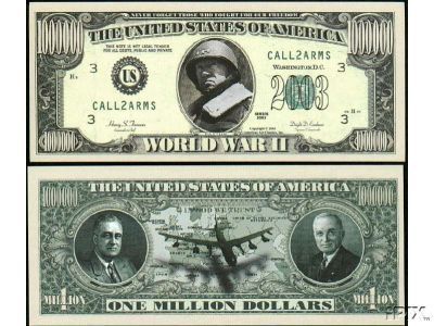 World War II Commemorative Million Dollar Bill Case Pack 100
