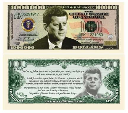 John F. Kennedy (Jfk) Commemorative Million Dollar Case Pack 100
