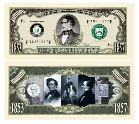 Franklin Pierce Million Dollar Bill Case Pack 100