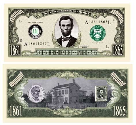 Abraham (Honest Abe) Million Dollar Bill Case Pack 100