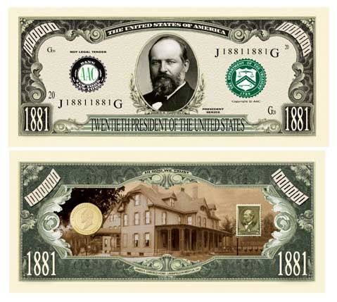 James Garfield Million Dollar Bill Case Pack 100