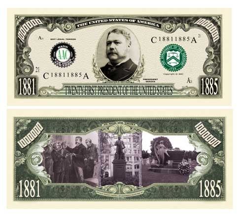 Chester Arthur Million Dollar Bill Case Pack 100