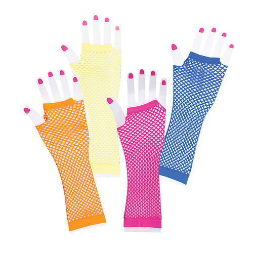 NEON FISHNET WRIST LONG GLOVE Case Pack 12