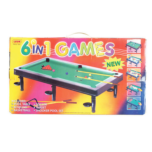 18"" PLASTIC 6 IN ONE GAME SET