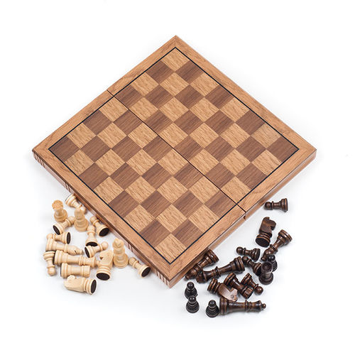 TG&#8482; Wooden Book Style Chess Board  w/ Staunton Chessmen