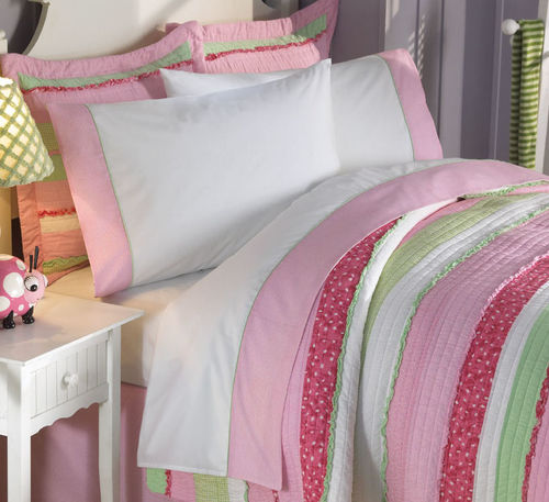 Annas Ruffle Pink Queen Sheet Set