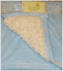 Micro Mink Reversing to Sherpa Crib Throw Blue