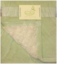 Micro Mink Reversing to Sherpa Crib Throw Sage