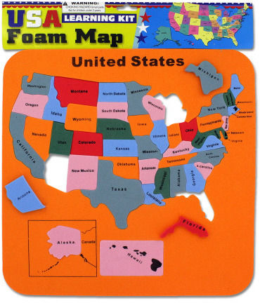 12""x12"" Foam United States Puzzle Case Pack 24