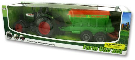 Toy Farm Tractor and Trailer Set