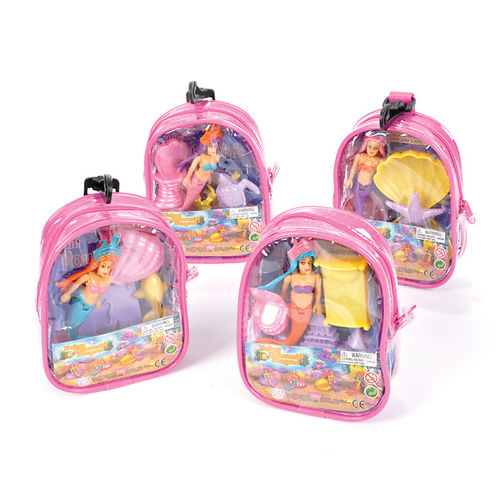 6""MERMAID MINI POUCH PLAYSET W/CLIP Case Pack 12