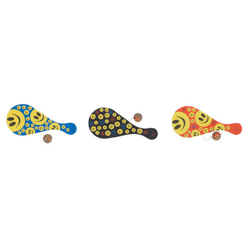 10"" Smile Face Paddle Ball Case Pack 12