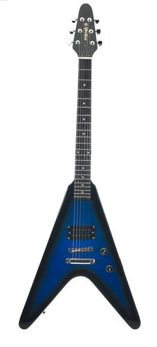 44"" Blue Flying V Guitar Case Pack 6