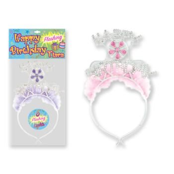 Flashing Birthday Tiara-Style Feathered Headband Case Pack 72