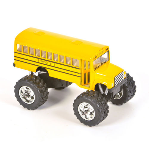 5"" Metal Diecast Big Wheel School Bus Case Pack 12