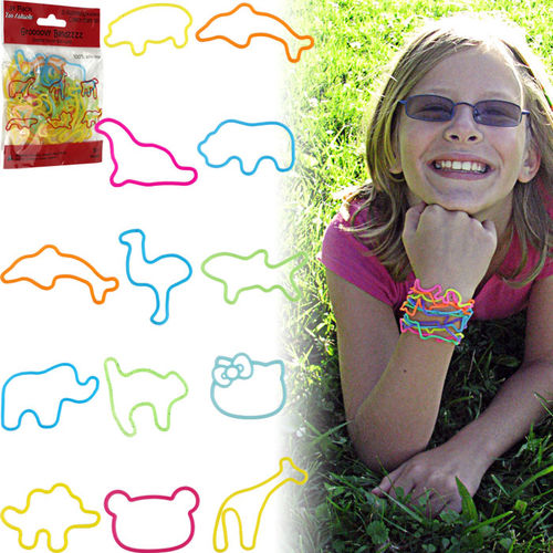 Groooovy Bandzzzz Shaped Rubber Bands - Zoo Animals - 24