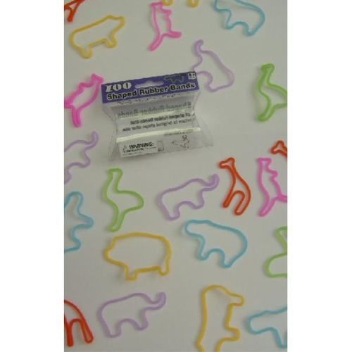 24 Pack Rubber Bands Zoo Animal Shapes Case Pack 72