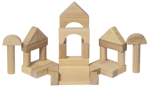 HARDWOOD BLOCK SET, 34 PIECES Case Pack 4