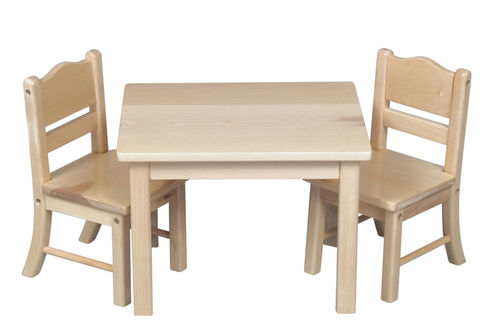 Doll Table and Chair Set - Natural Case Pack 2