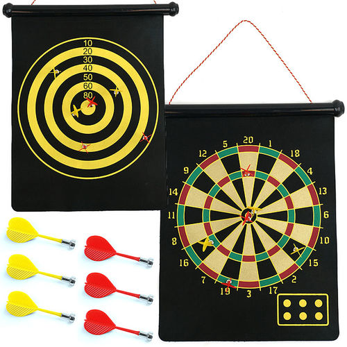 Magnetic Roll-up Dart Board and Bullseye Game w/ Darts