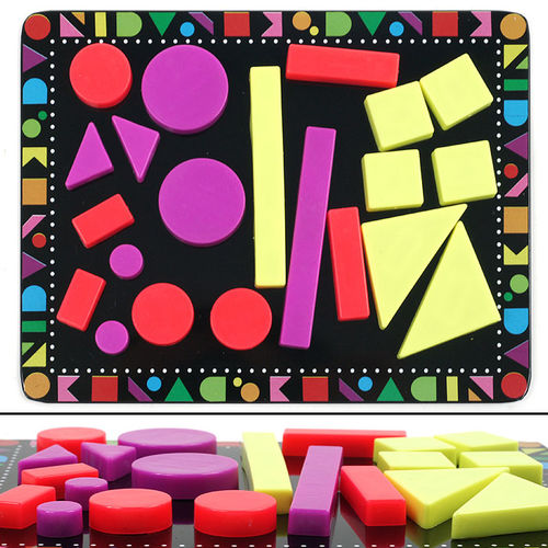 22 Piece Colorful Geometric Shaped Magnet Set with Board