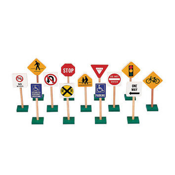 7"" Block Play Traffic Signs