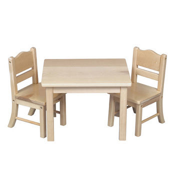 Doll Table & Chair Set Natural