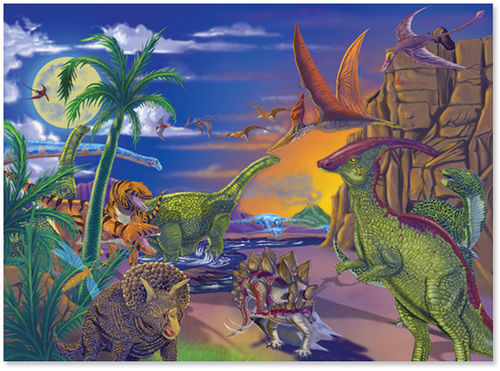 0060 pc Land of Dinosaurs Cardboard Jigsaw Puzzle Case Pack 2