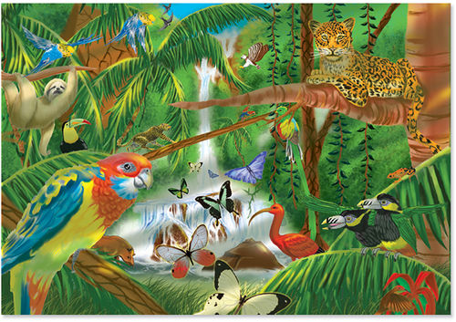 200 Piece Rain Forest Cardboard Jigsaw Puzzle Case Pack 2