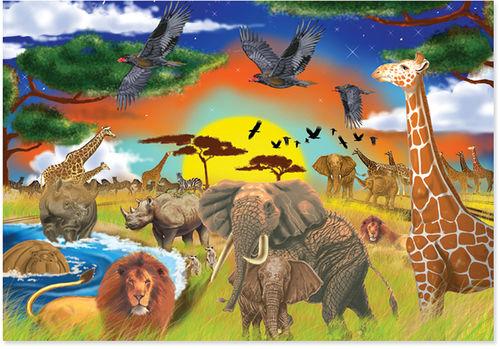 200 Piece Safari Adventure Cardboard Jigsaw Puzzle Case Pack 2