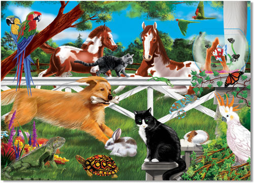30 Piece Playful Pets Cardboard Jigsaw Puzzle Case Pack 2