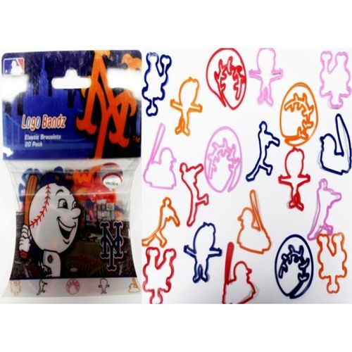 Logo Bands Mets Sports Team Silicone Bracelet Case Pack 24