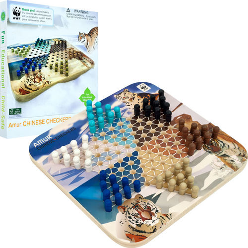 Tigers Chinese Checkers - Wood - Fun and High Quality