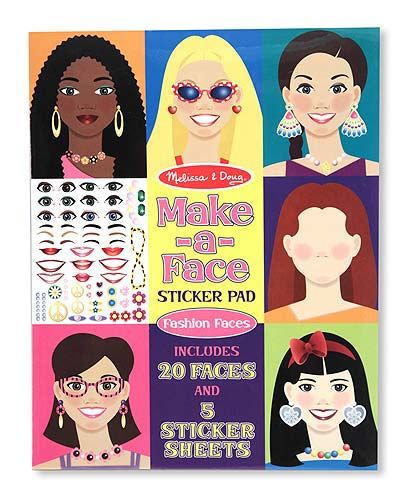 Make-a-Face Fashion Faces Sticker Pad