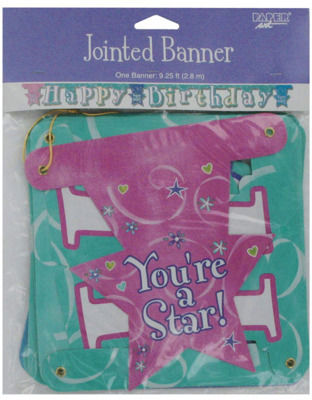 9.25' Happy Birthday Banner: You're a Star Case Pack 24