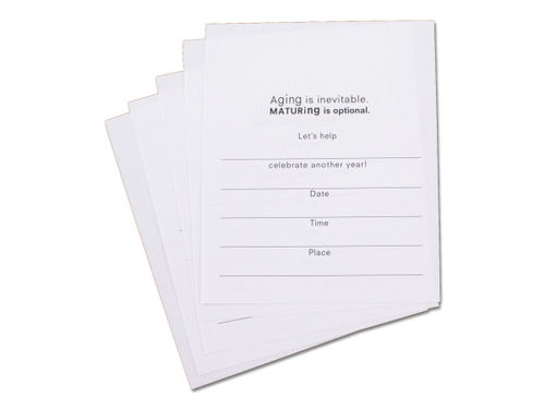 Mix and match party invitation inserts, aging