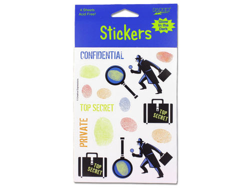 glow in the dark stickers, 4 sheets