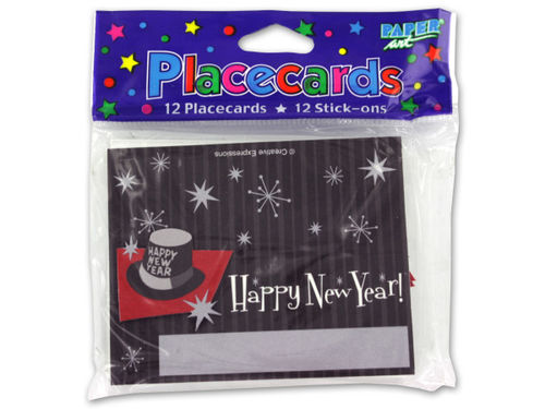 New Year&#039;s placecards, pack of 12