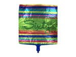 Large striped &quot;sixty&quot; mylar balloon