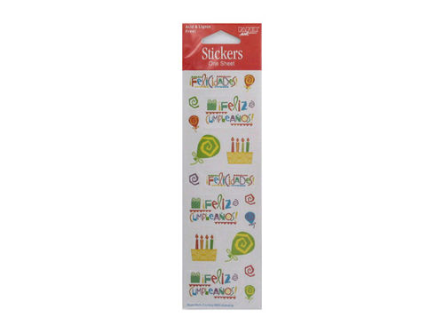 Feliz Cumpleanos stickers, 1 sheet