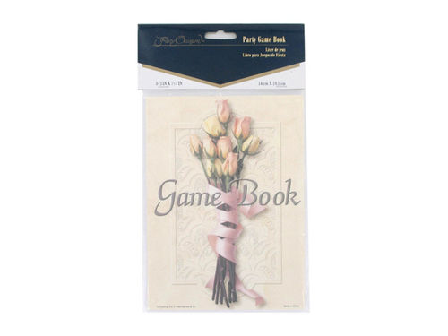 Bridal shower party game book, floral bouquet