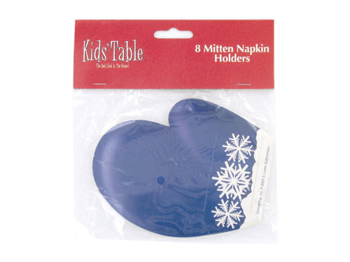 Holiday Fun kid&#039;s mitten napkin holders, pack of 8