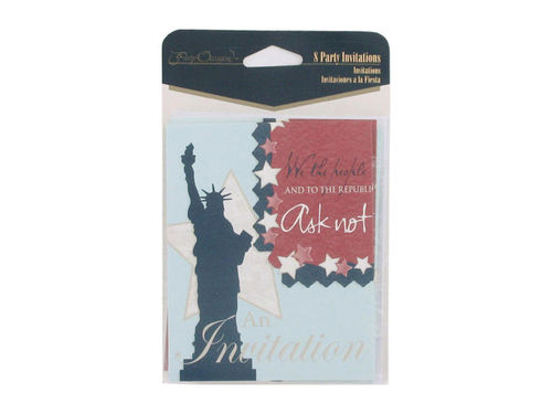 liberty 8 count party invitations/envelopes