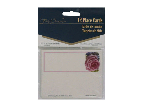 Roses and hydrangea place cards, pack of 12