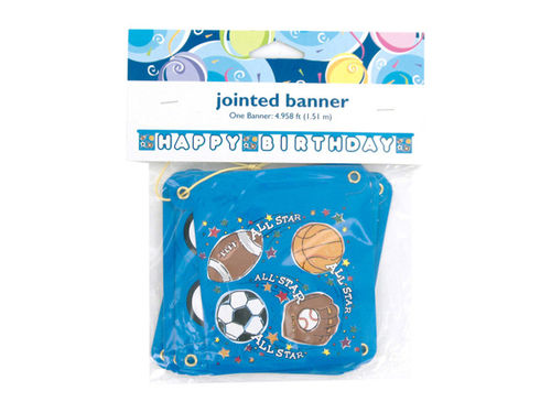 sports star happy birthday jointed banner 4.958 ft