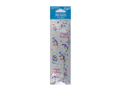 Holographic birthday stickers, one sheet