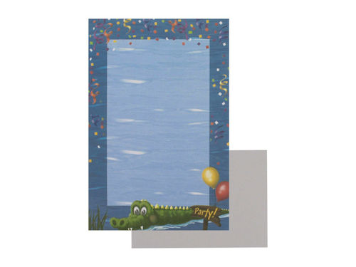 &quot;Swamp Party&quot; imprintable stationery, pack of 8 sheets