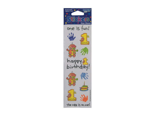 First birthday stickers, one sheet
