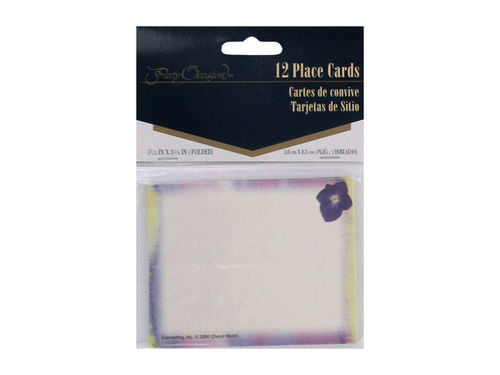 Watercolor floral place cards, pack of 12